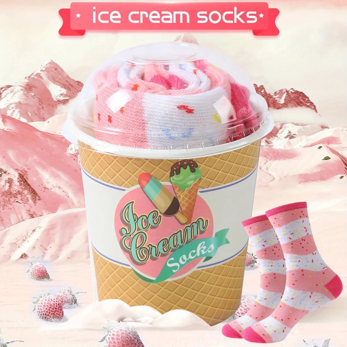 Super Fun Ice Cream Pattern Socks – Unique Gift For Any Occasions