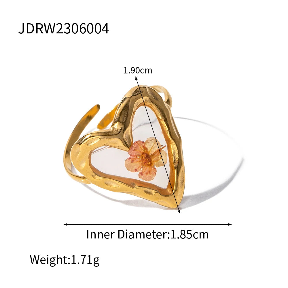 Adjustable Vintage Nature Floral Ring