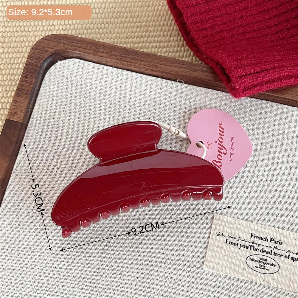 Beautiful Burgundy Wine Red Claw Hair Clip