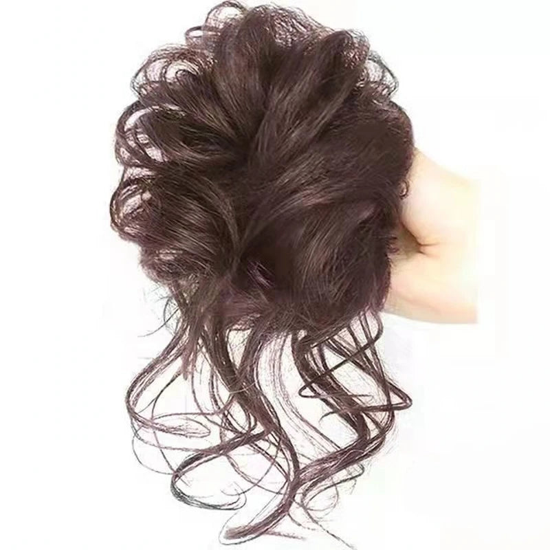 Wavy Messy Updo Scrunchy Effortless Synthetic Hair Bun Accessory