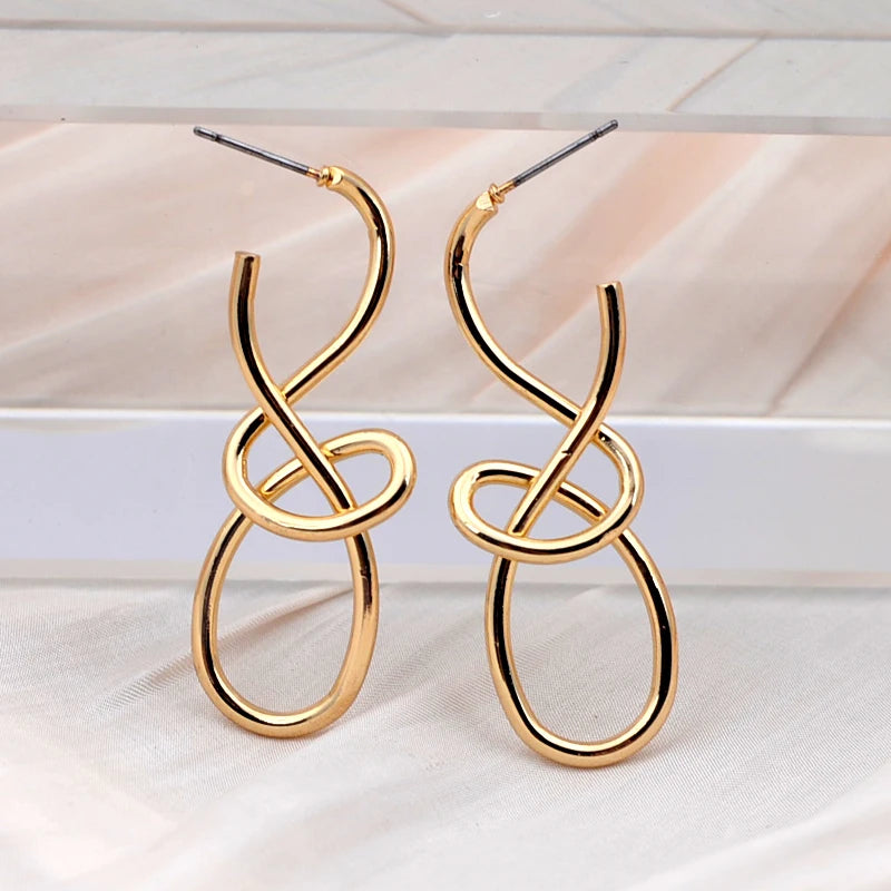 Vintage Knitted Irregular Geometry Dangle Earrings