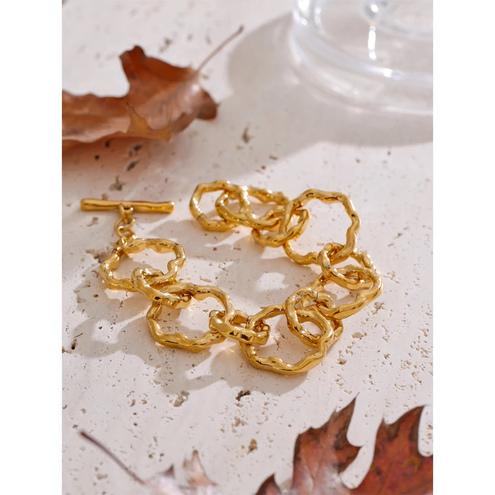 Premium Waterproof Artisan Chain Bracelet with Toggle Clasp