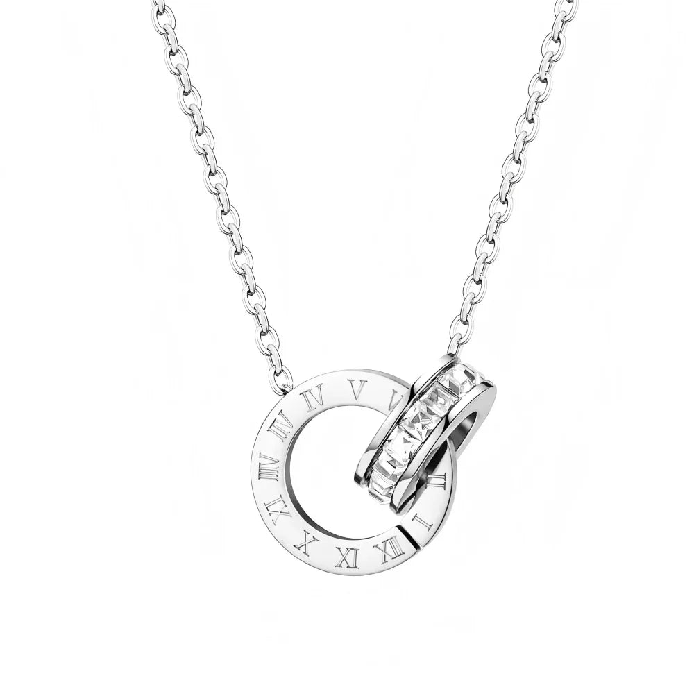 Elysian Harmony Double Circle Pendant Necklace