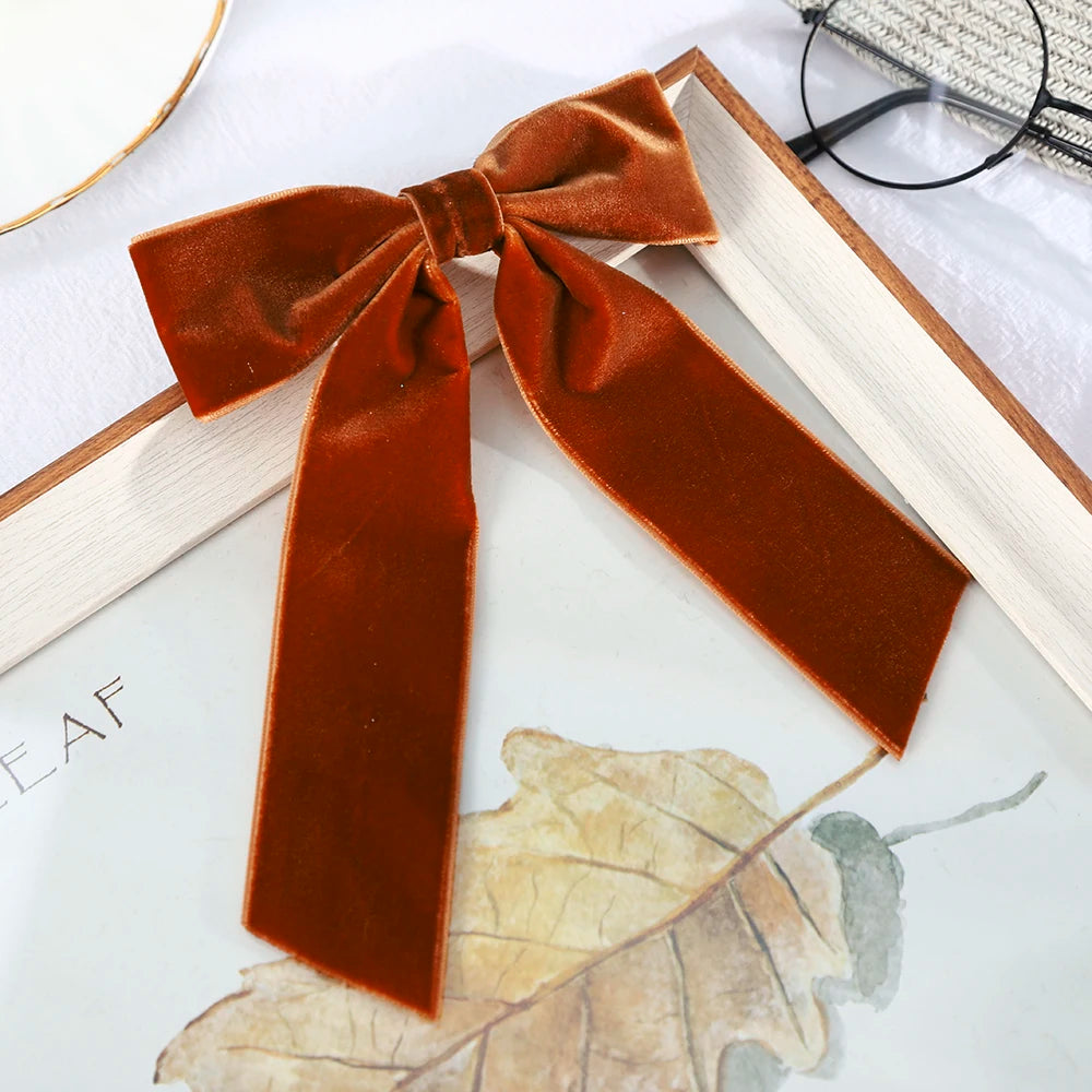 Elegant Velvet Ribbon Bow Hair Clip