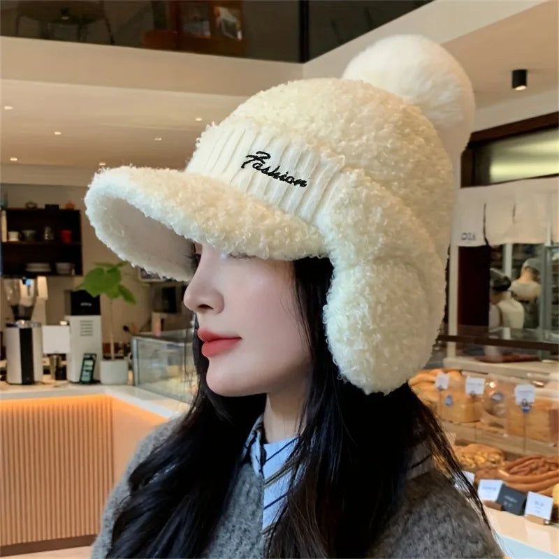 Stylish Windproof Winter Fur Hat with Ear Flaps