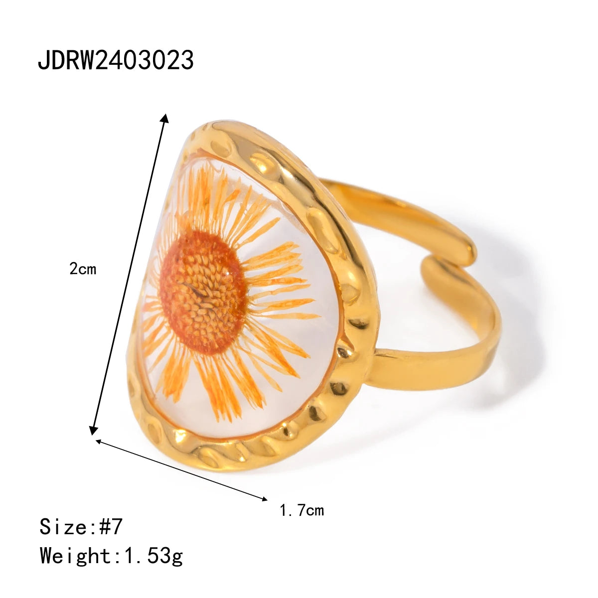 Adjustable Vintage Nature Floral Ring