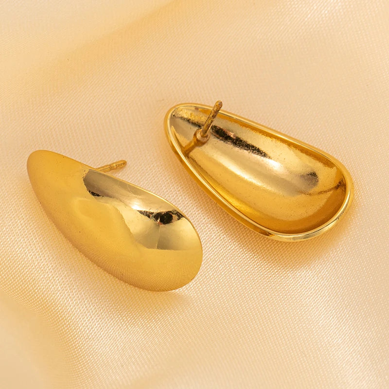 Geometric Pleated Stud Earring Set