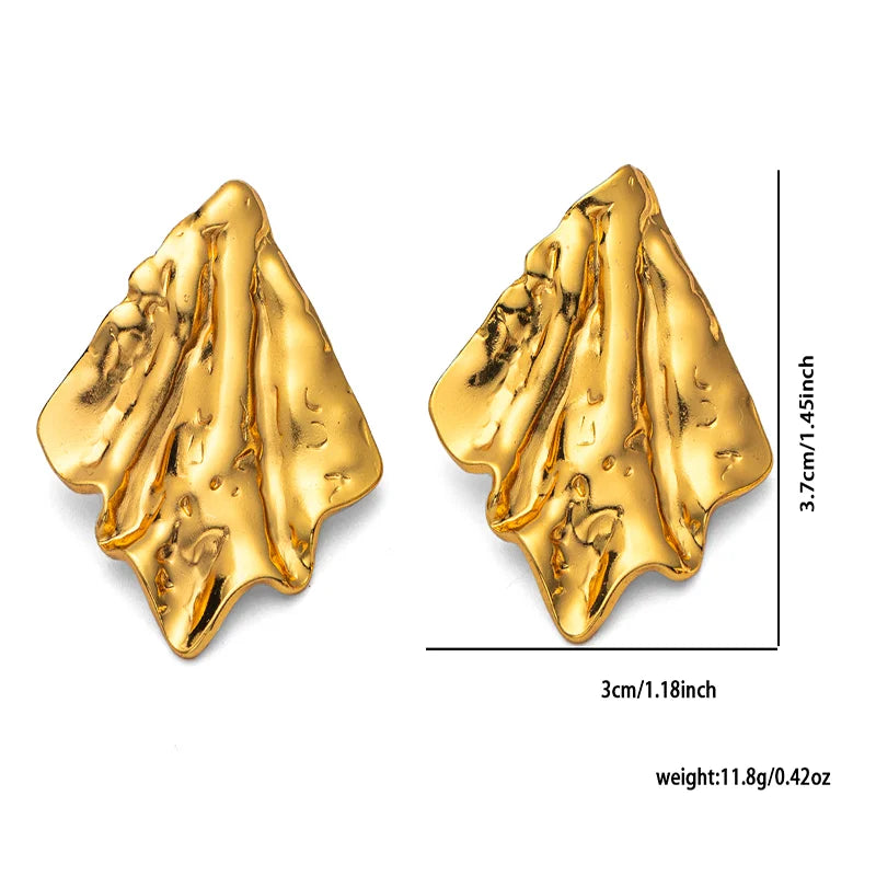 Geometric Pleated Stud Earring Set