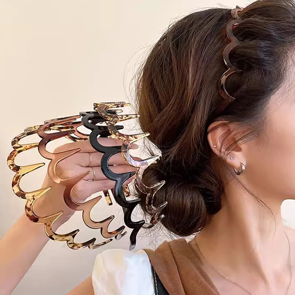 Chic Non-Slip U-Shaped Hair Comb Headband with Fixed Teeth Design