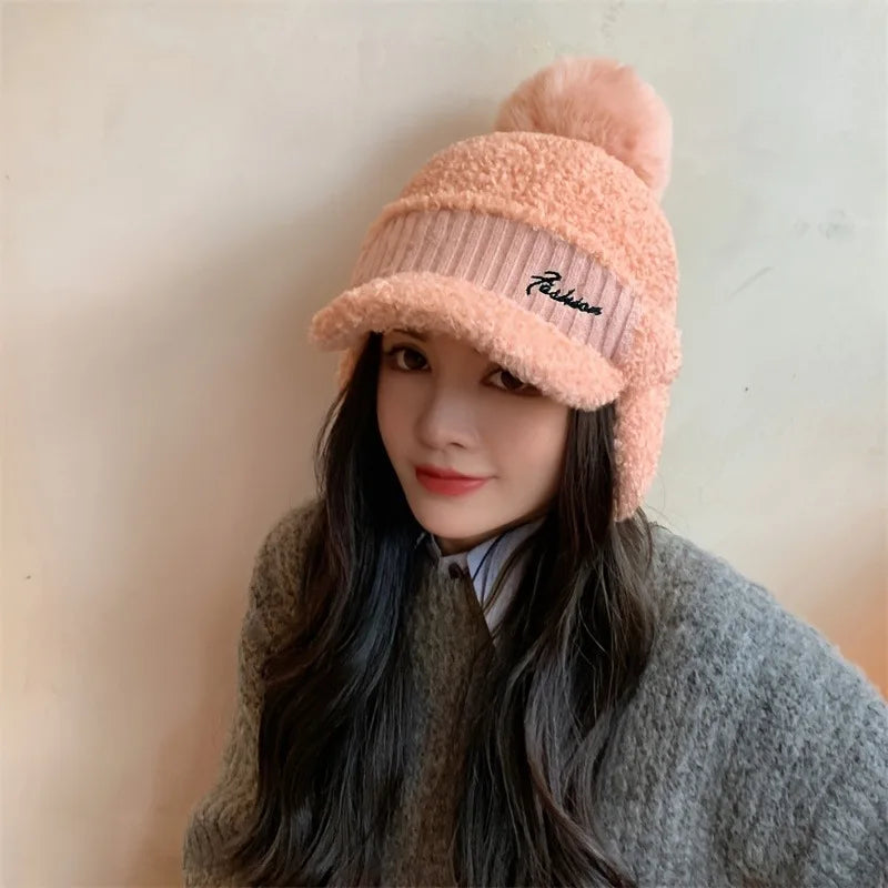Stylish Windproof Winter Fur Hat with Ear Flaps