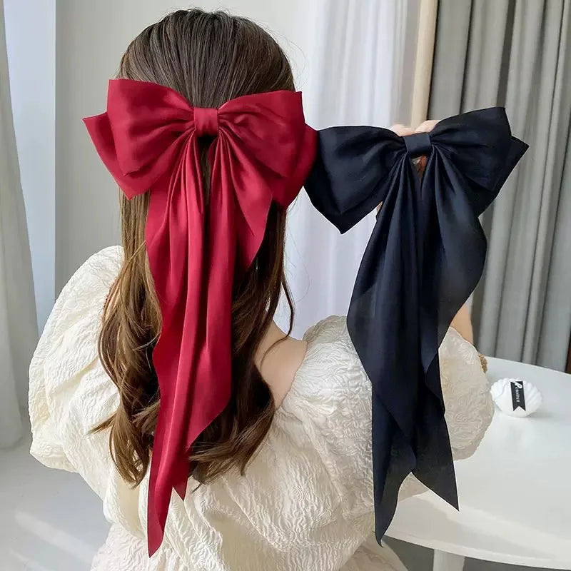 Elegant Satin Large Bow Hair Clip