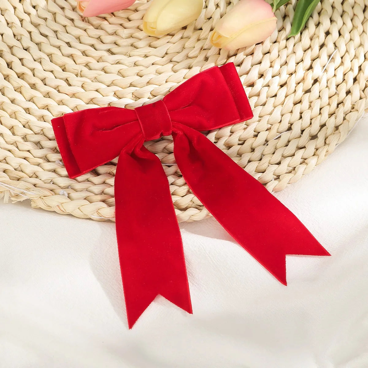 Elegant Velvet Ribbon Bow Hair Clip