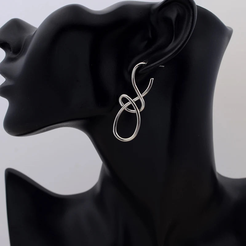 Vintage Knitted Irregular Geometry Dangle Earrings