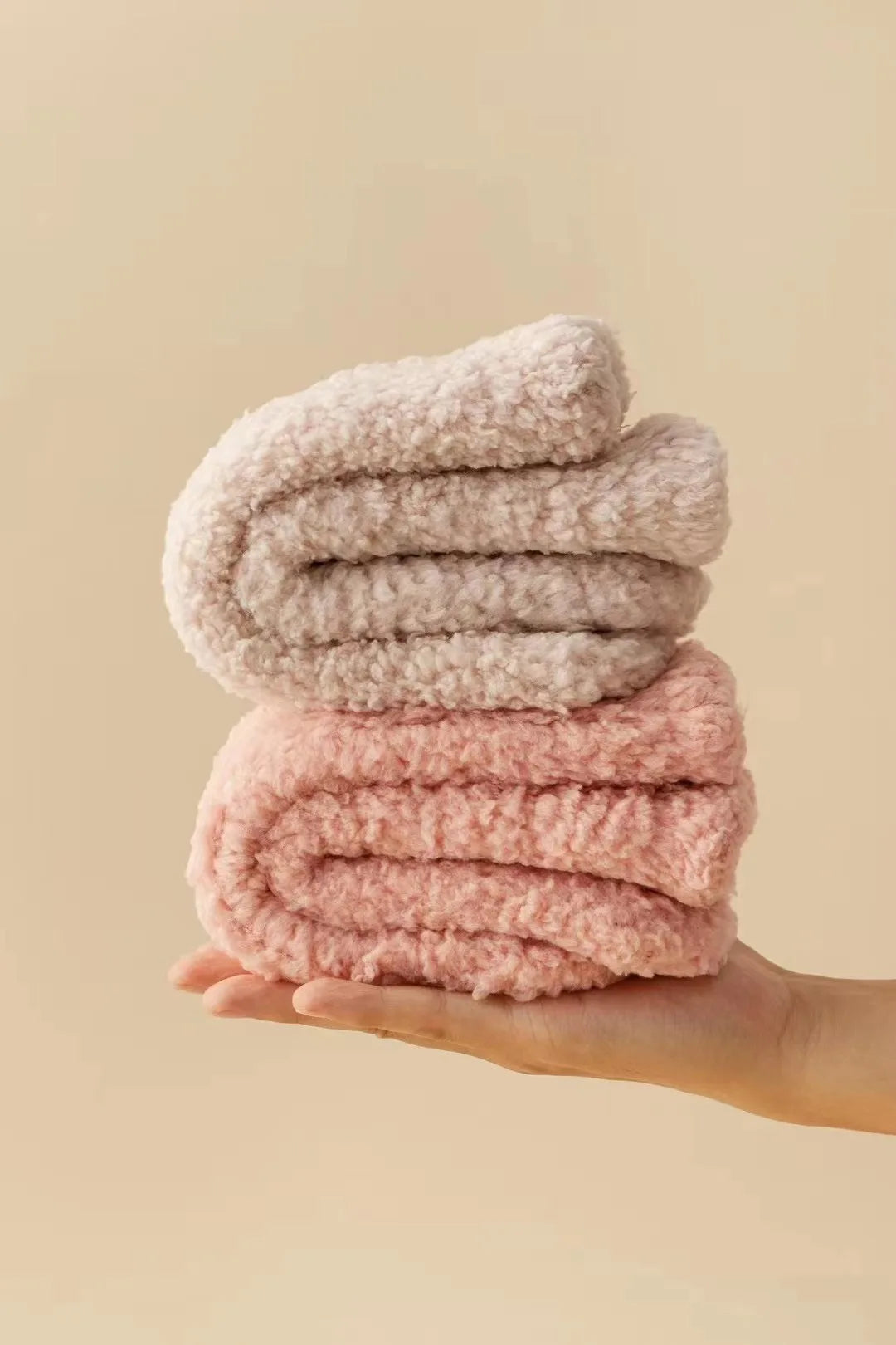 Coral Plush Mid-Tube Slipper Socks for Women