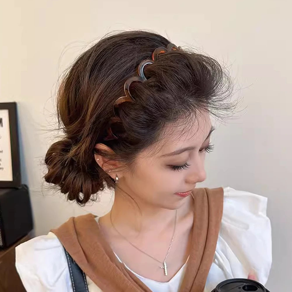 Chic Non-Slip U-Shaped Hair Comb Headband with Fixed Teeth Design