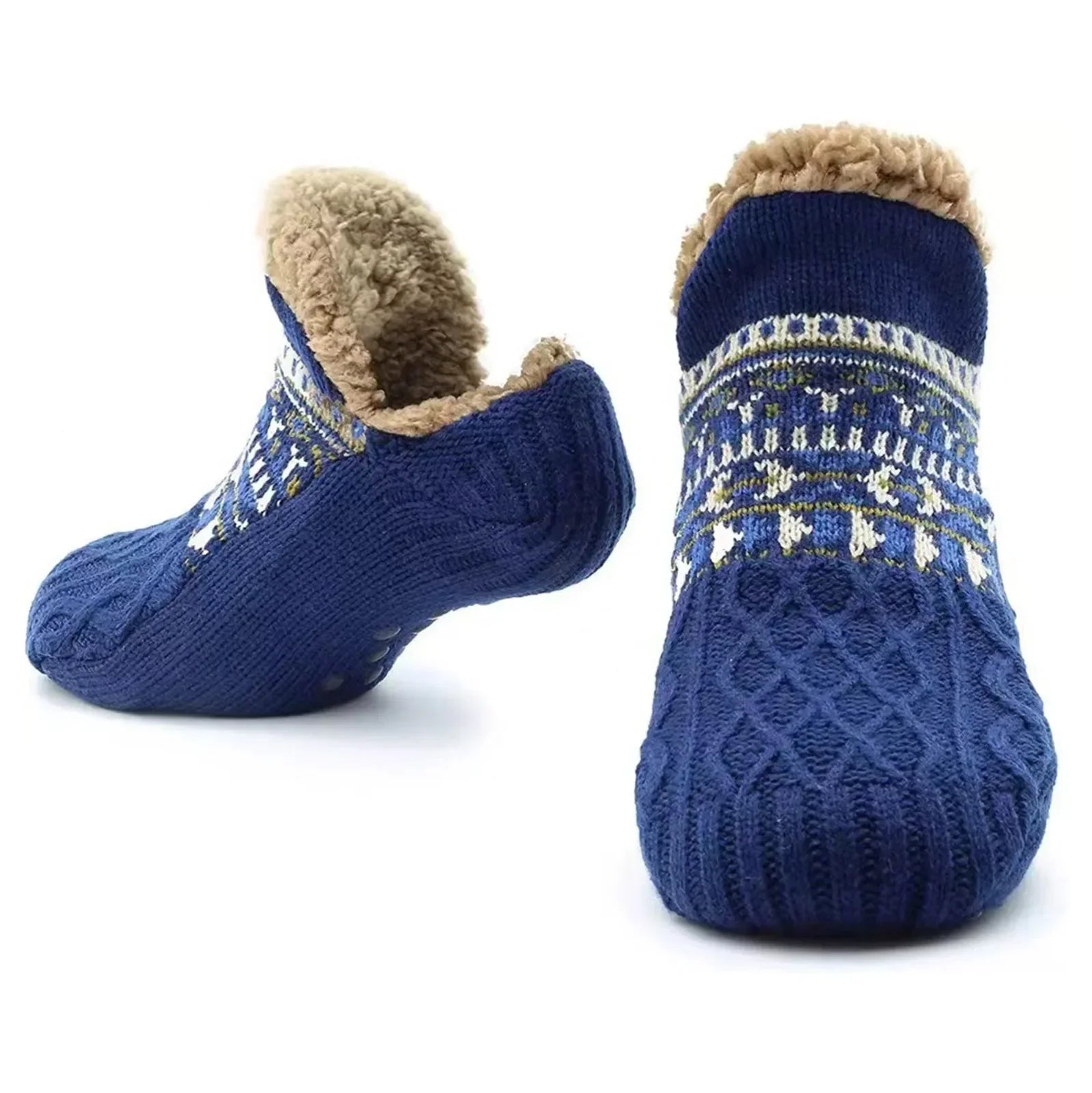 Cozy Fluffy Thermal Floor Socks – Non-Slip Soles Soft Slippers for Home