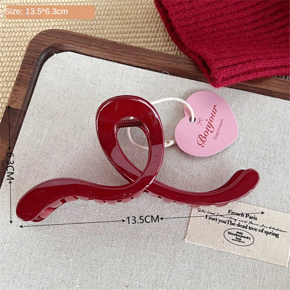 Beautiful Burgundy Wine Red Claw Hair Clip