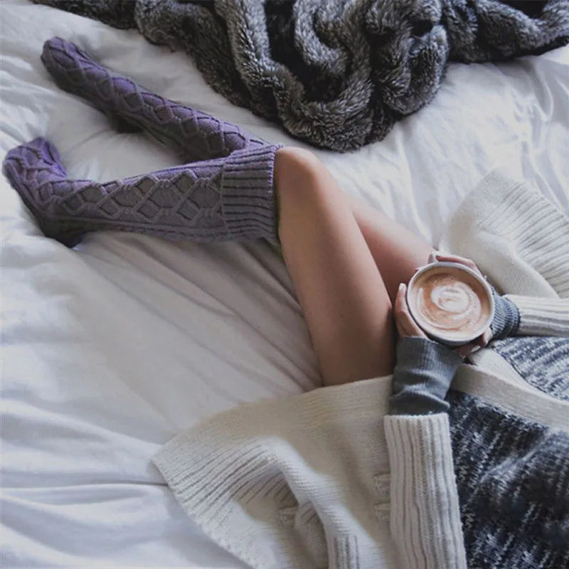 Elegant Over Knee Knitted Socks