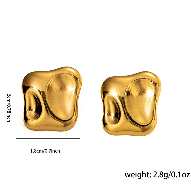 Geometric Pleated Stud Earring Set