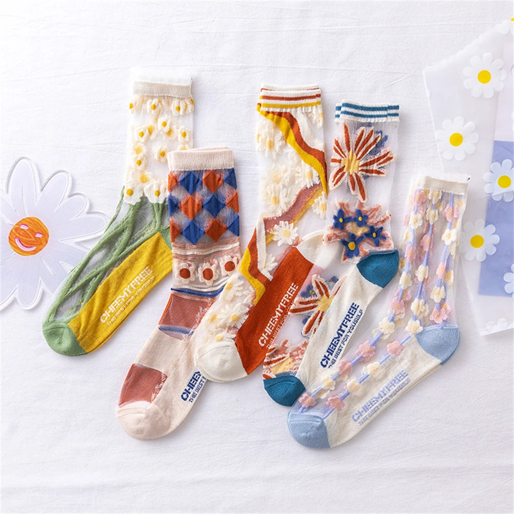 Chic Breathable Lace & Mesh Summer Socks