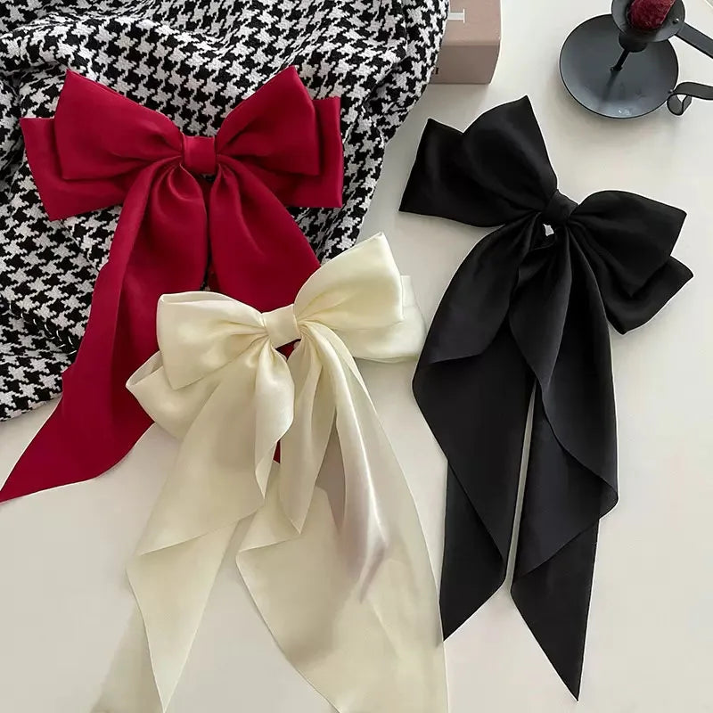 Elegant Satin Large Bow Hair Clip