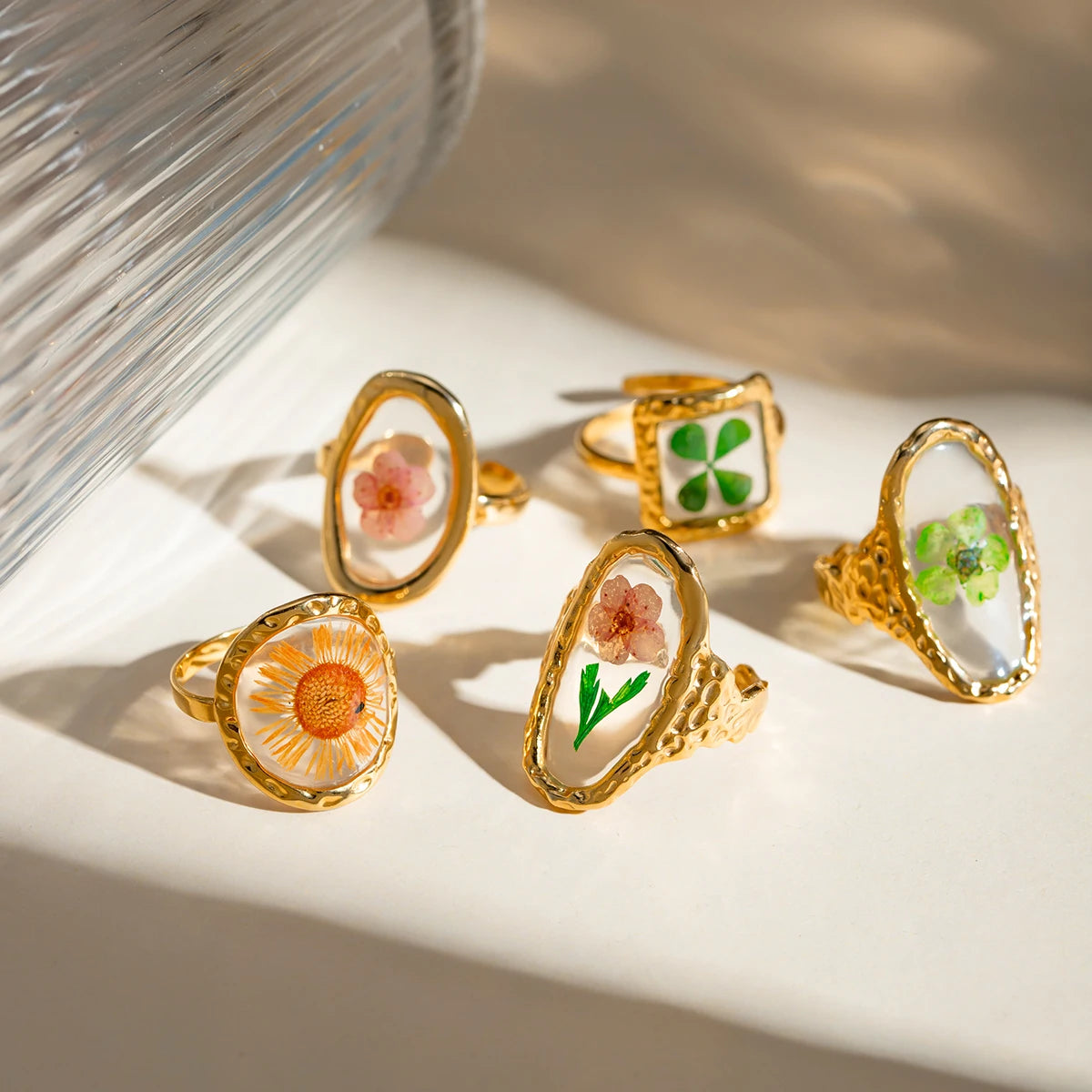 Adjustable Vintage Nature Floral Ring
