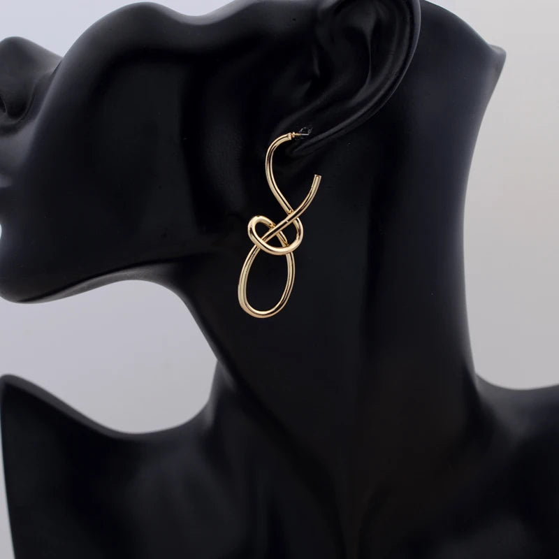 Vintage Knitted Irregular Geometry Dangle Earrings