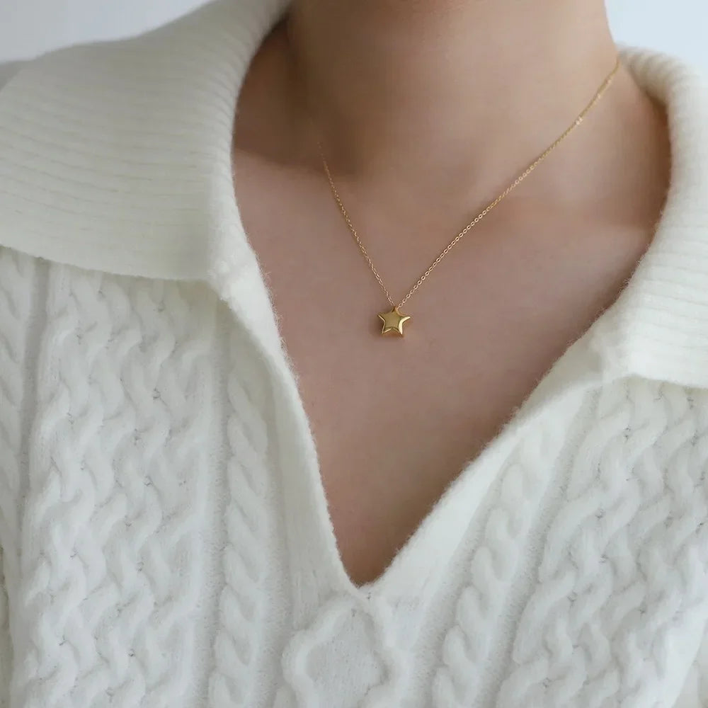 Celestial Elegance: The Lucky Five-Point Star Pentagram Necklace