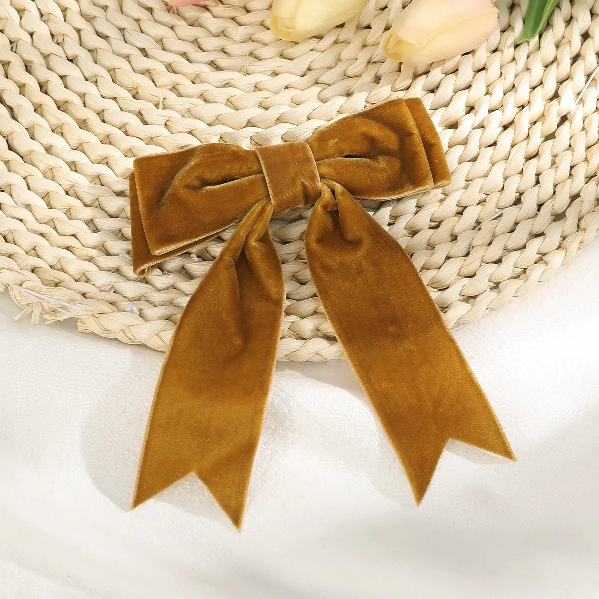 Elegant Velvet Ribbon Bow Hair Clip