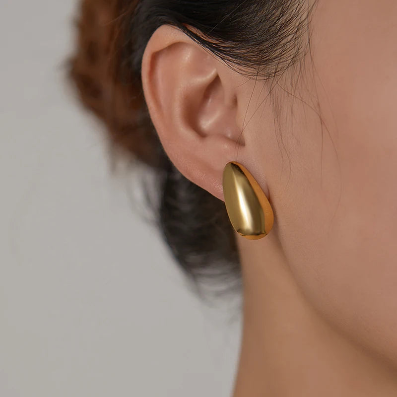Geometric Pleated Stud Earring Set