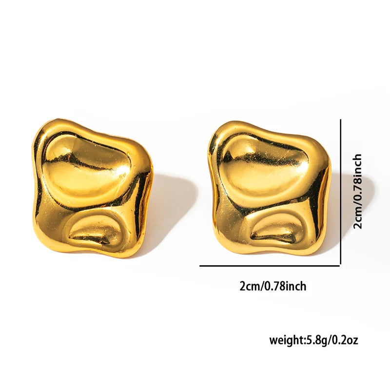 Geometric Pleated Stud Earring Set