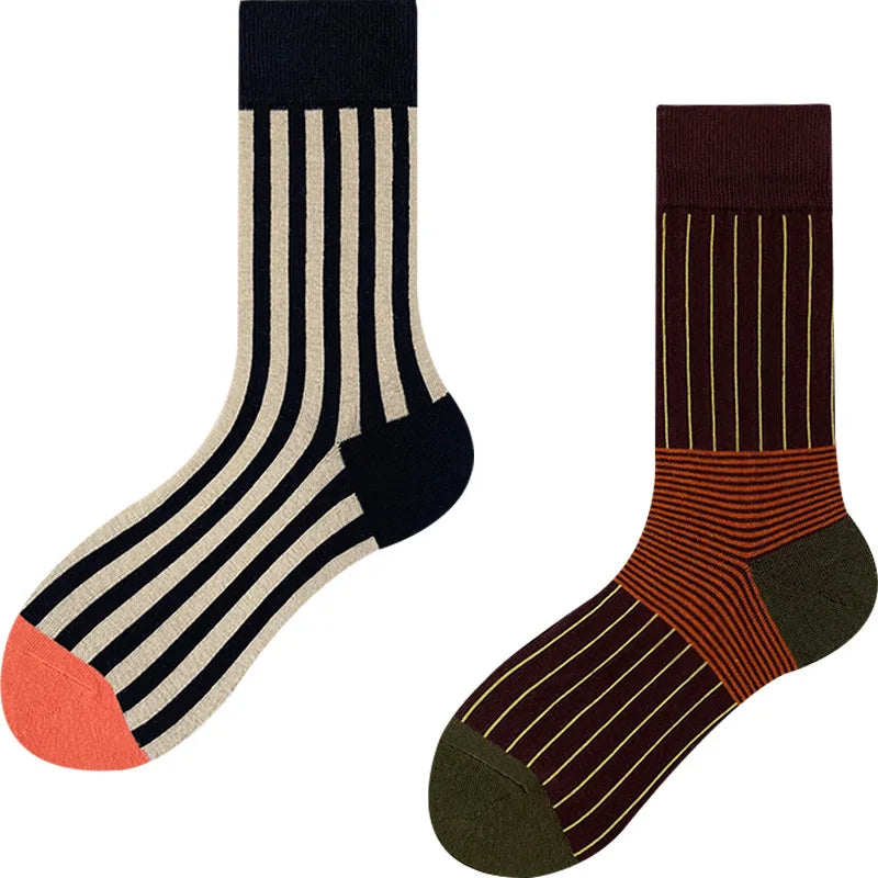 Japanese Harajuku Street Style Vertical Stripe Contrast Socks