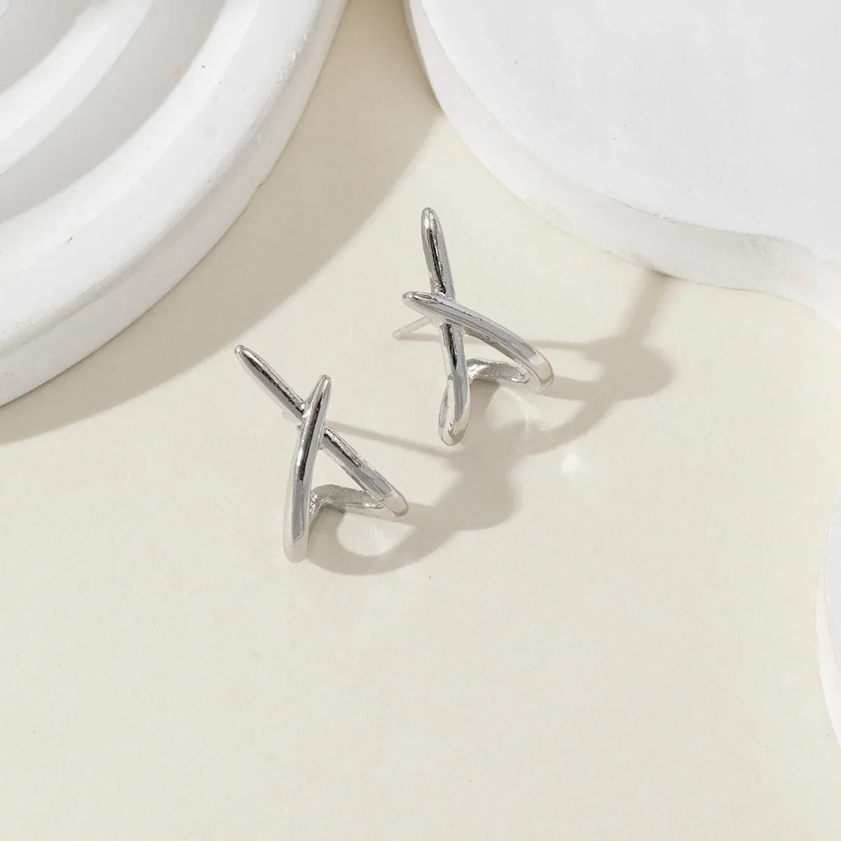 Minimalist Dainty Cross Stud Earrings