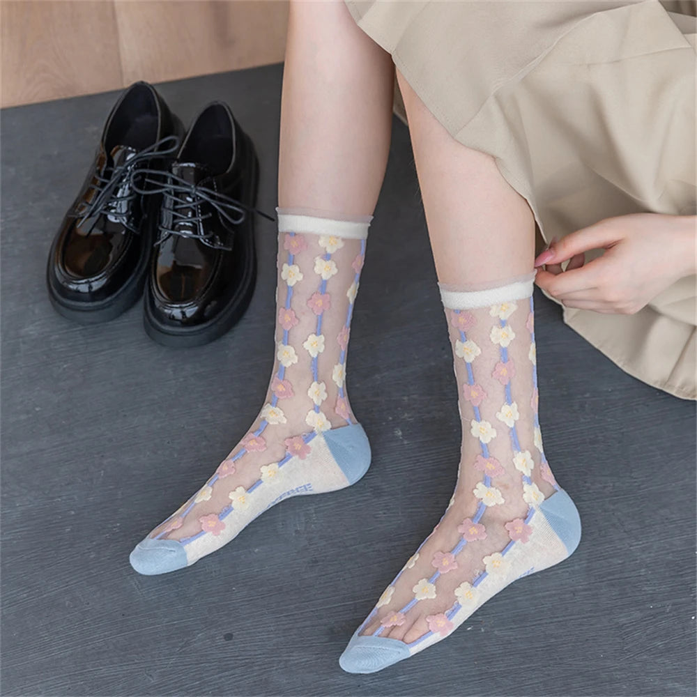 Chic Breathable Lace & Mesh Summer Socks