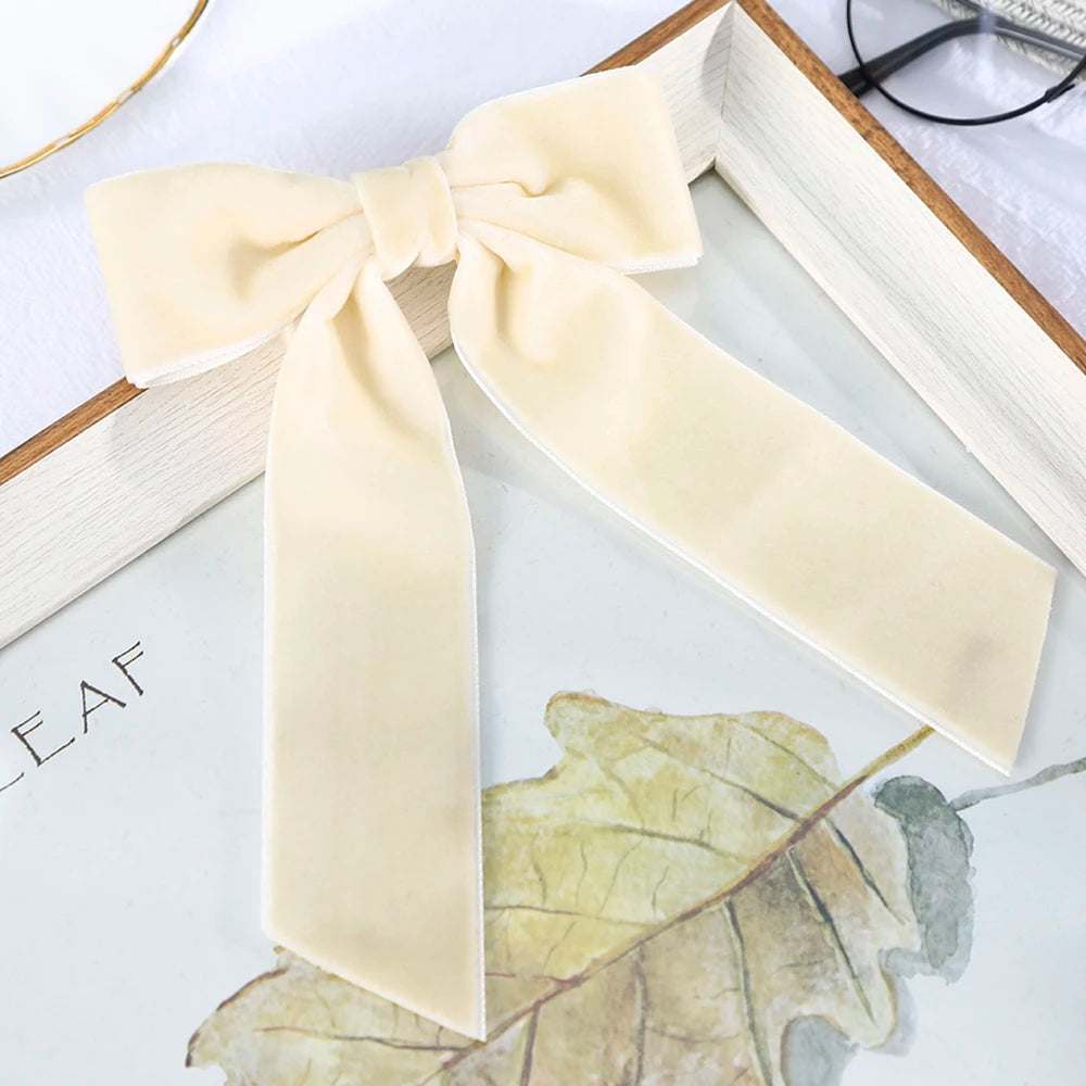 Elegant Velvet Ribbon Bow Hair Clip