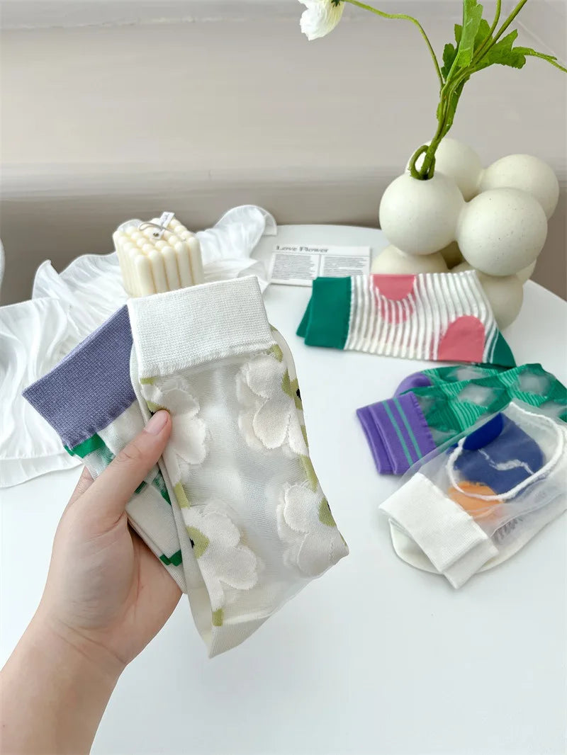 Japanese Harajuku Style Ultra-Thin Breathable Summer Socks