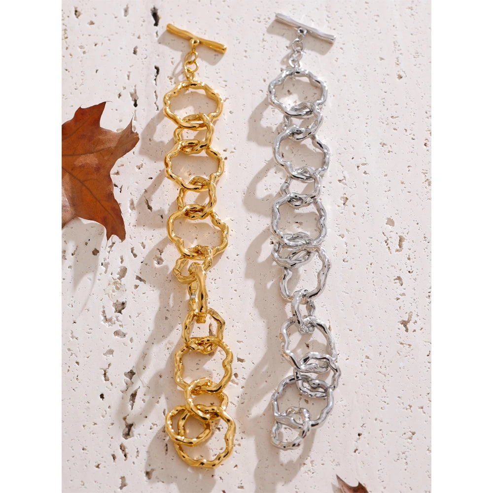 Premium Waterproof Artisan Chain Bracelet with Toggle Clasp