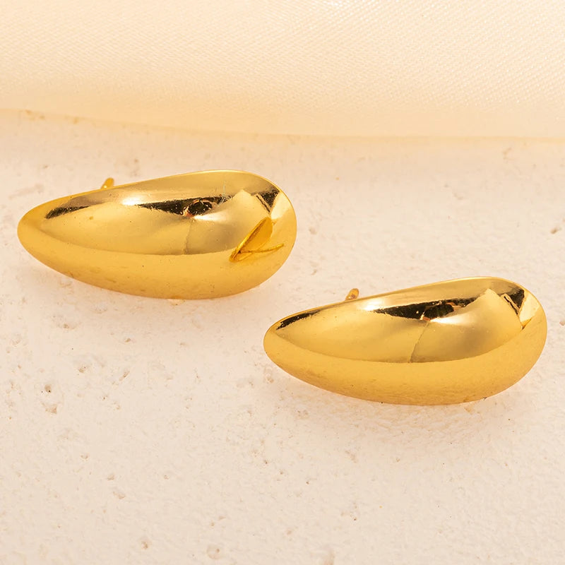 Geometric Pleated Stud Earring Set