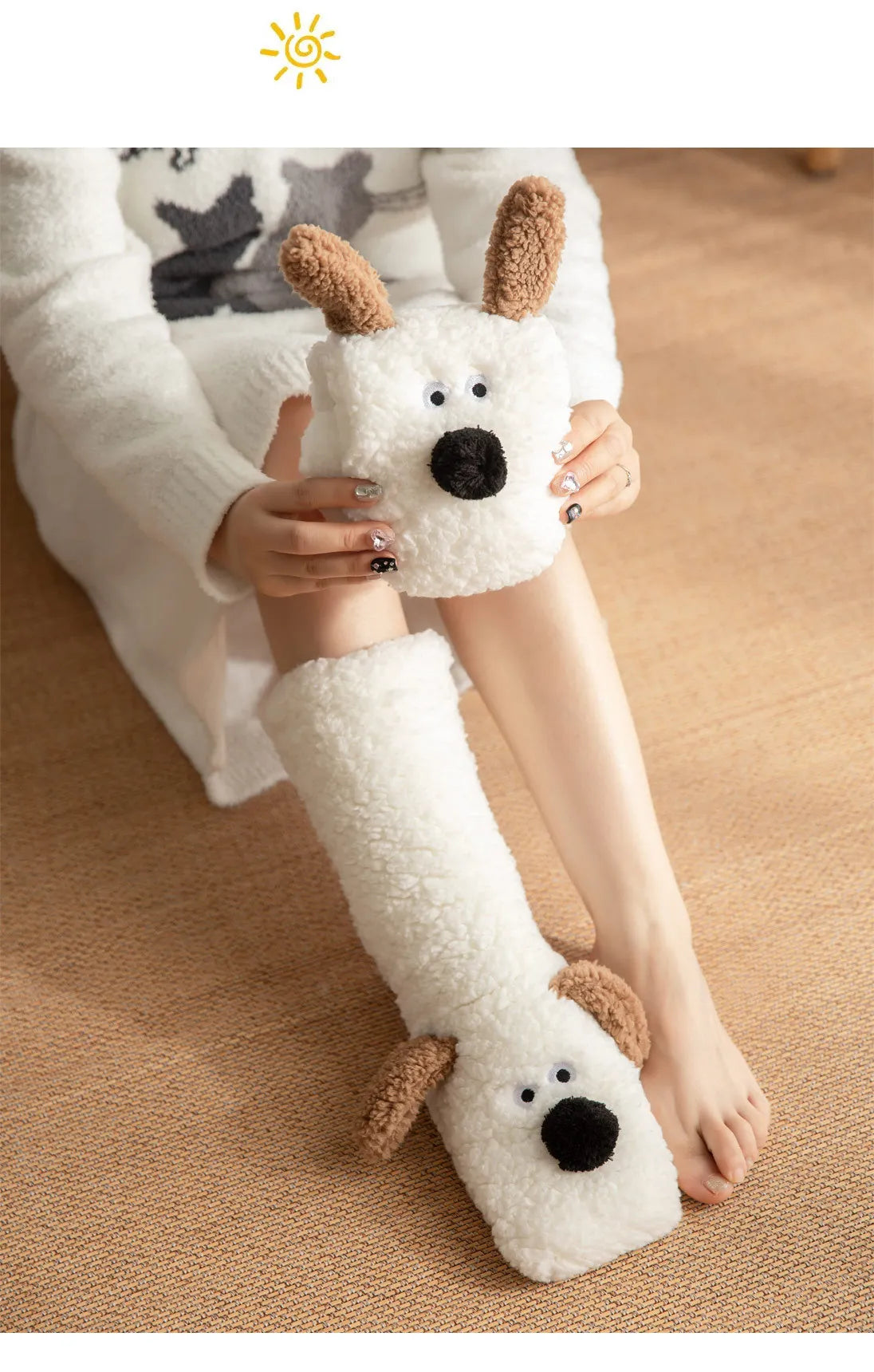 Cozy Floor Puppy Socks for Adults - Lounge Edition