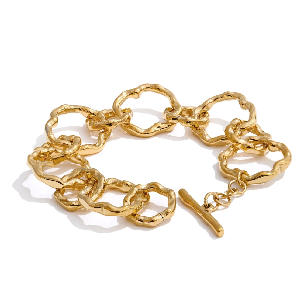 Premium Waterproof Artisan Chain Bracelet with Toggle Clasp