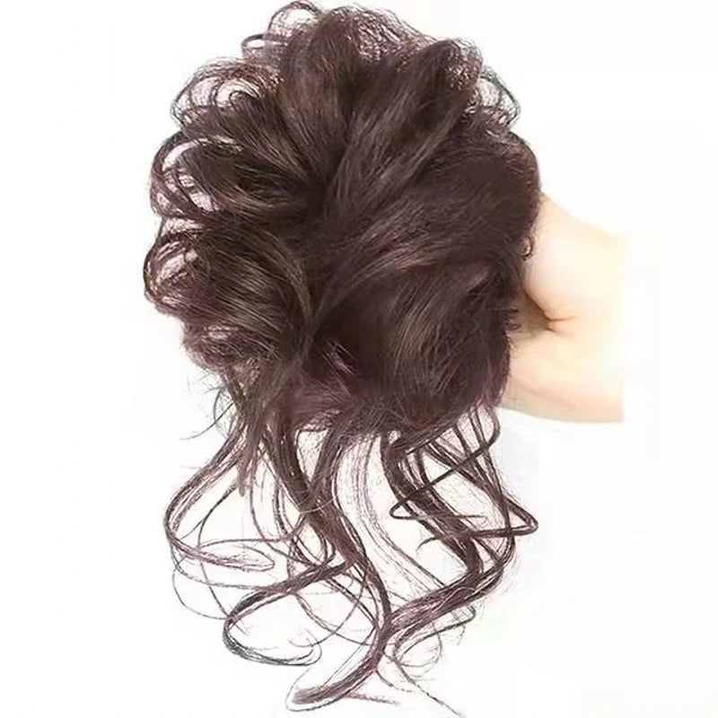 Wavy Messy Updo Scrunchy Effortless Synthetic Hair Bun Accessory