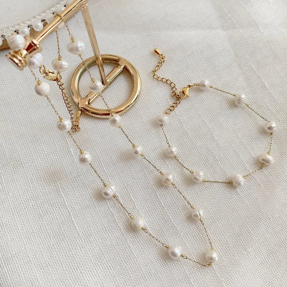 Timeless Freshwater Pearl Choker Necklace On Gold Vermeil Chain