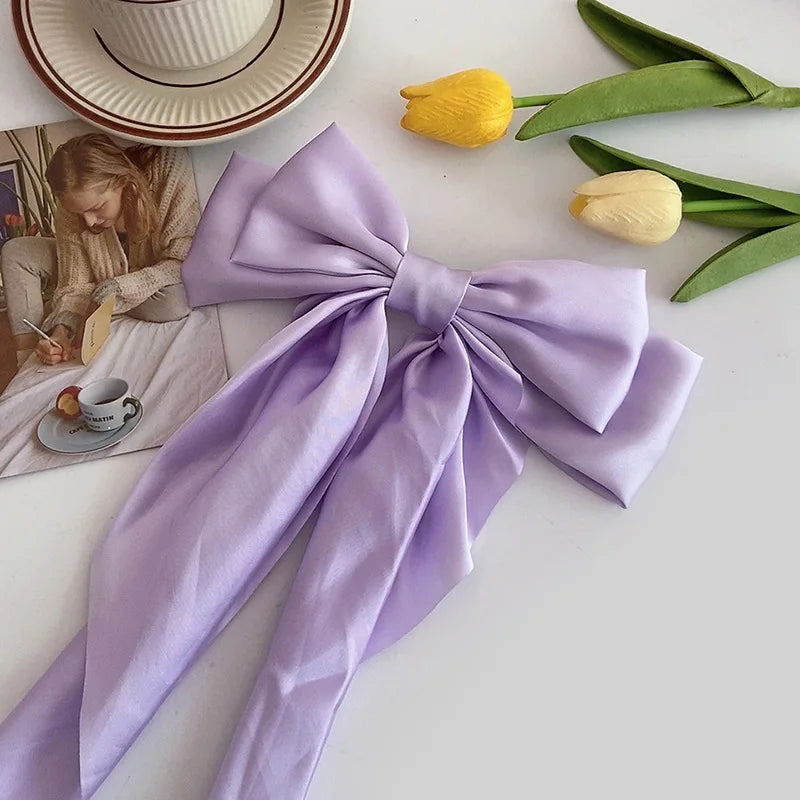 Elegant Satin Large Bow Hair Clip