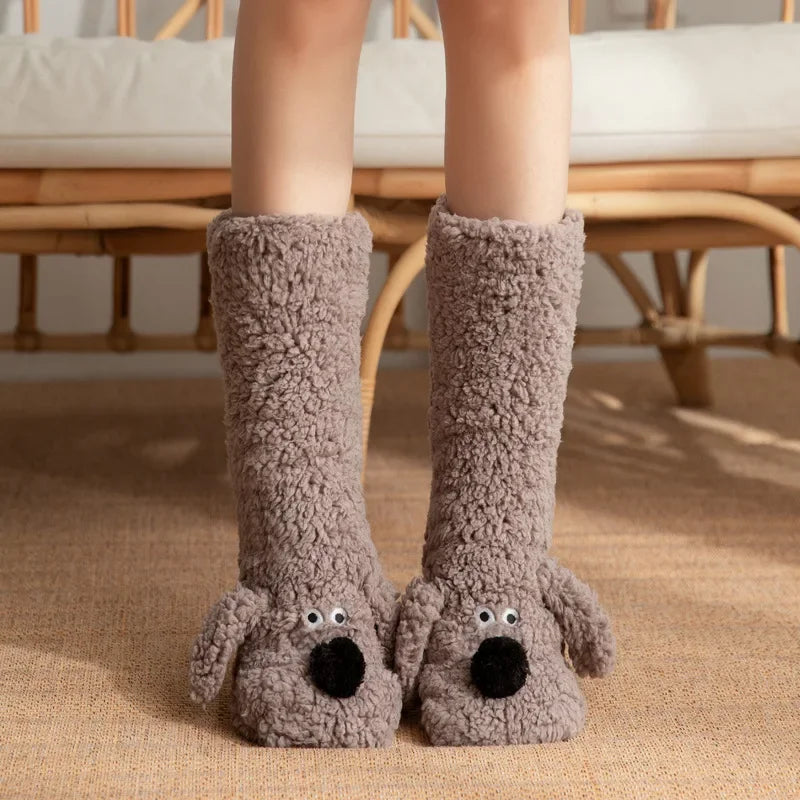 Cozy Floor Puppy Socks for Adults - Lounge Edition