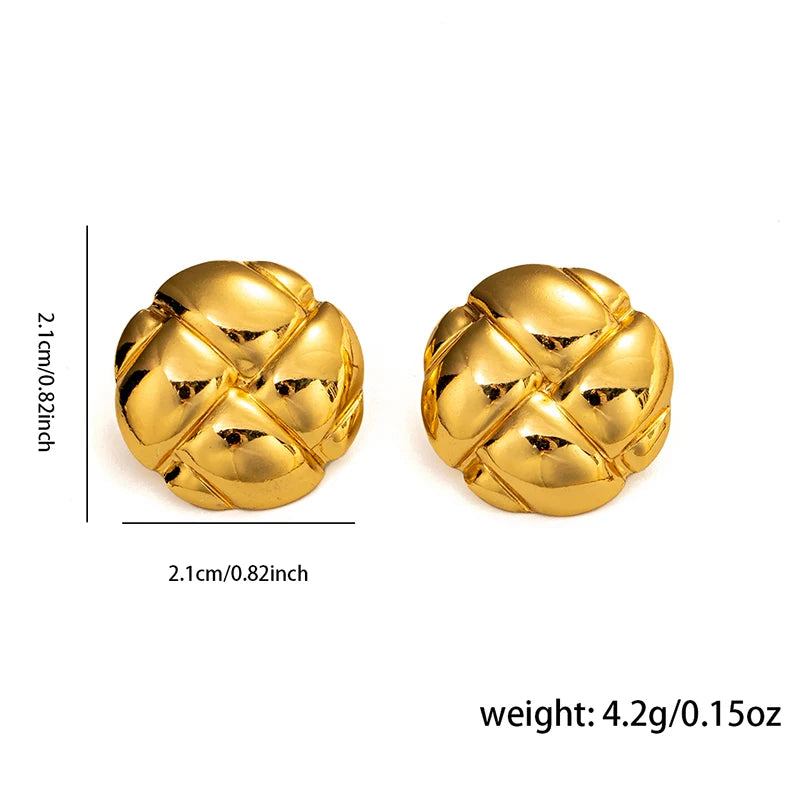 Geometric Pleated Stud Earring Set