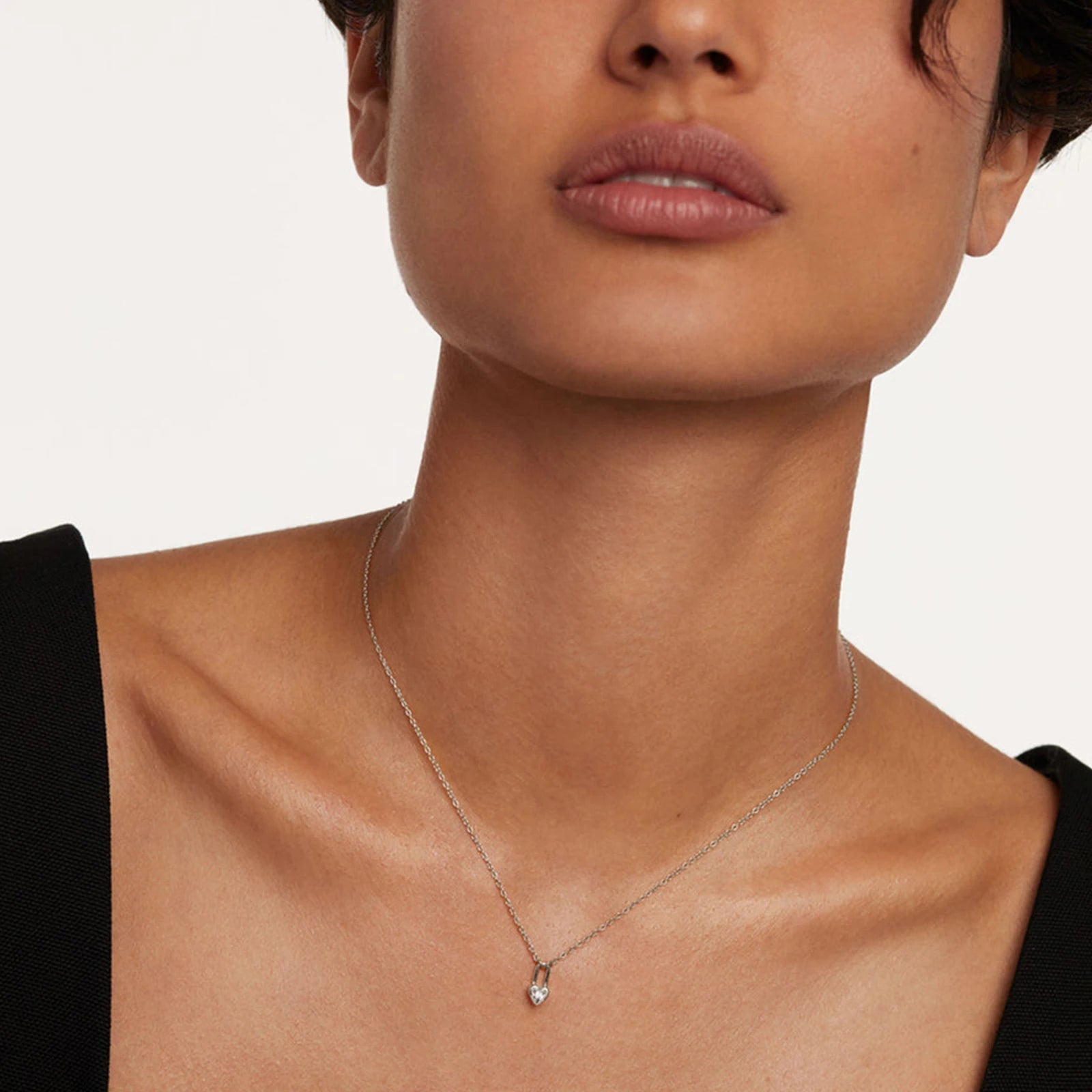 Chic Heart Padlock Necklace with Key