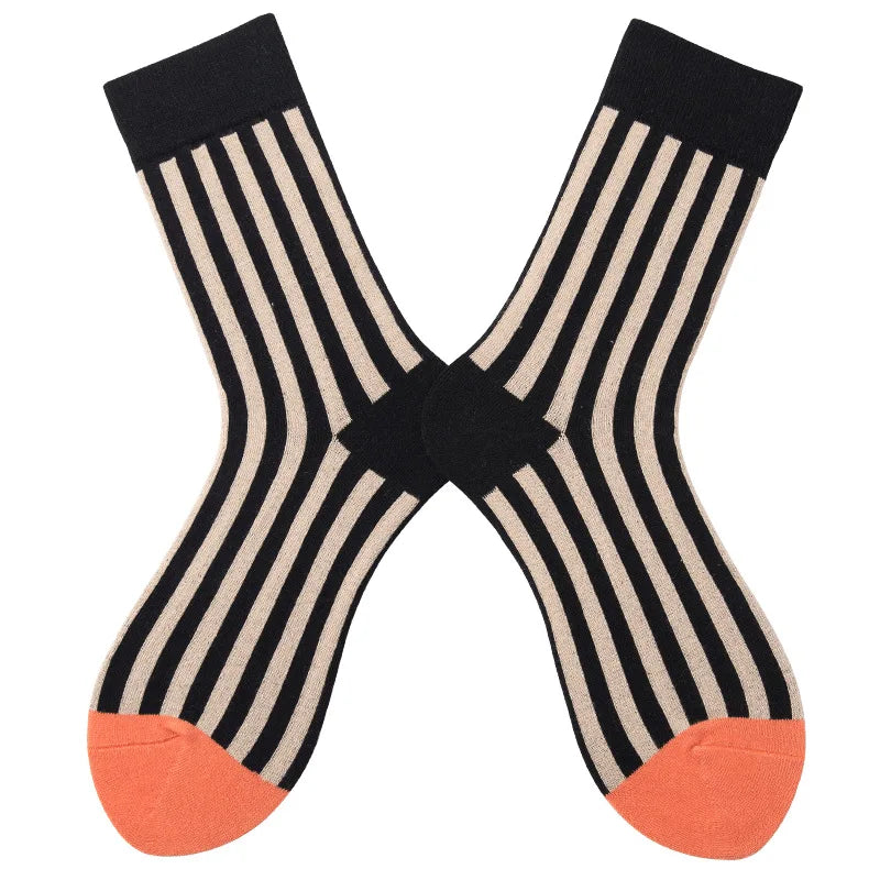 Japanese Harajuku Street Style Vertical Stripe Contrast Socks