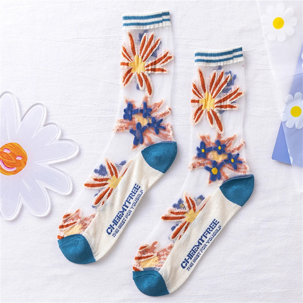 Chic Breathable Lace & Mesh Summer Socks