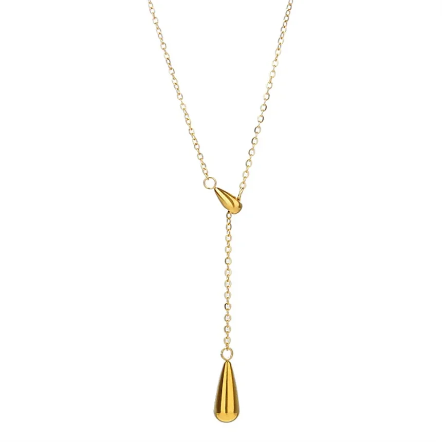Vintage Elegance Water Droplet Tassel Necklace