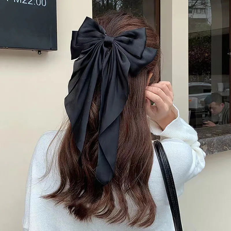 Elegant Satin Large Bow Hair Clip
